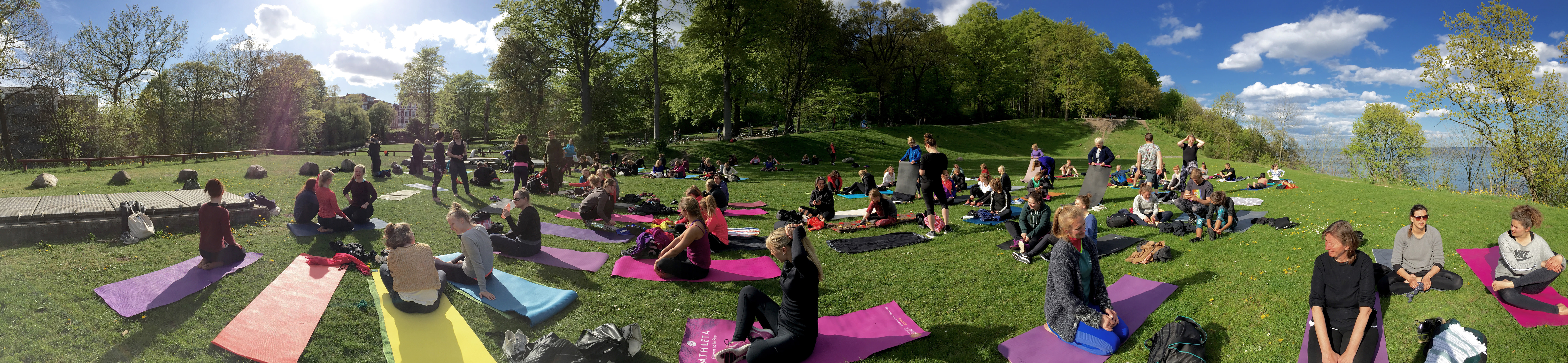 As the sunny days of summer approaches, I attended the first outdoor yoga session at the local park. We had a blast!